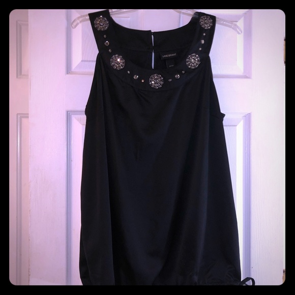 Lane Bryant Tops - Super cute lane Bryant black silk crystal shirt 3x